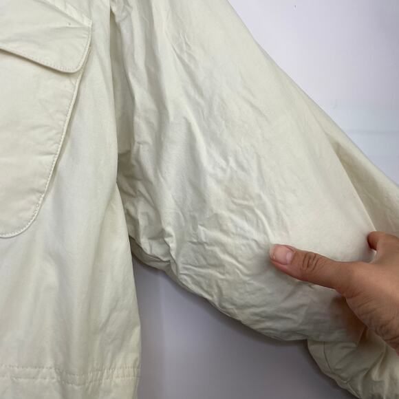 VTG Polo by Ralph Lauren Ivory tan hooded puffer jacket down feather Men's XL - Picture 7 of 16